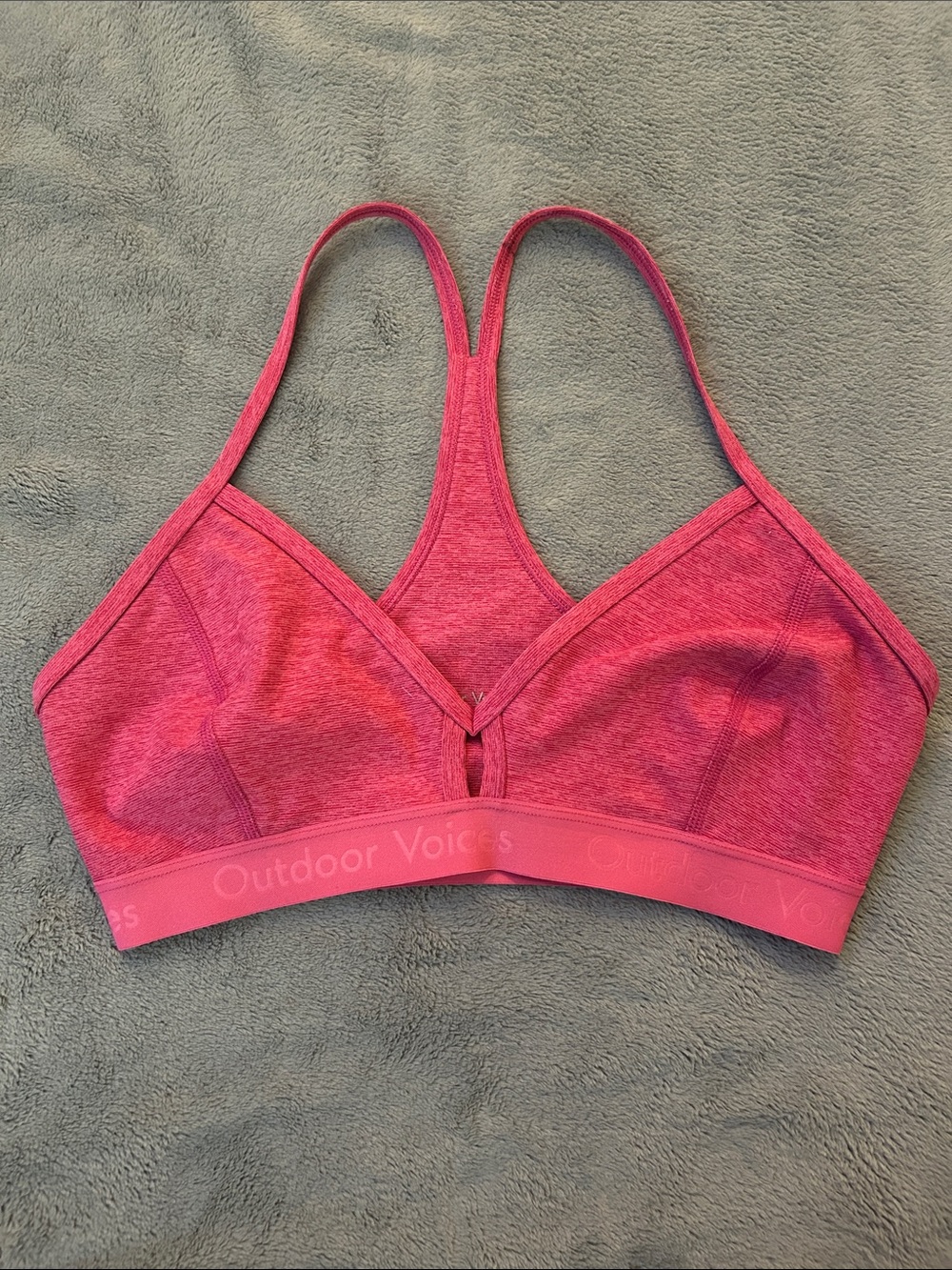 Outdoor Voices Heathered Pink Racerback Light-Support Sports Bra